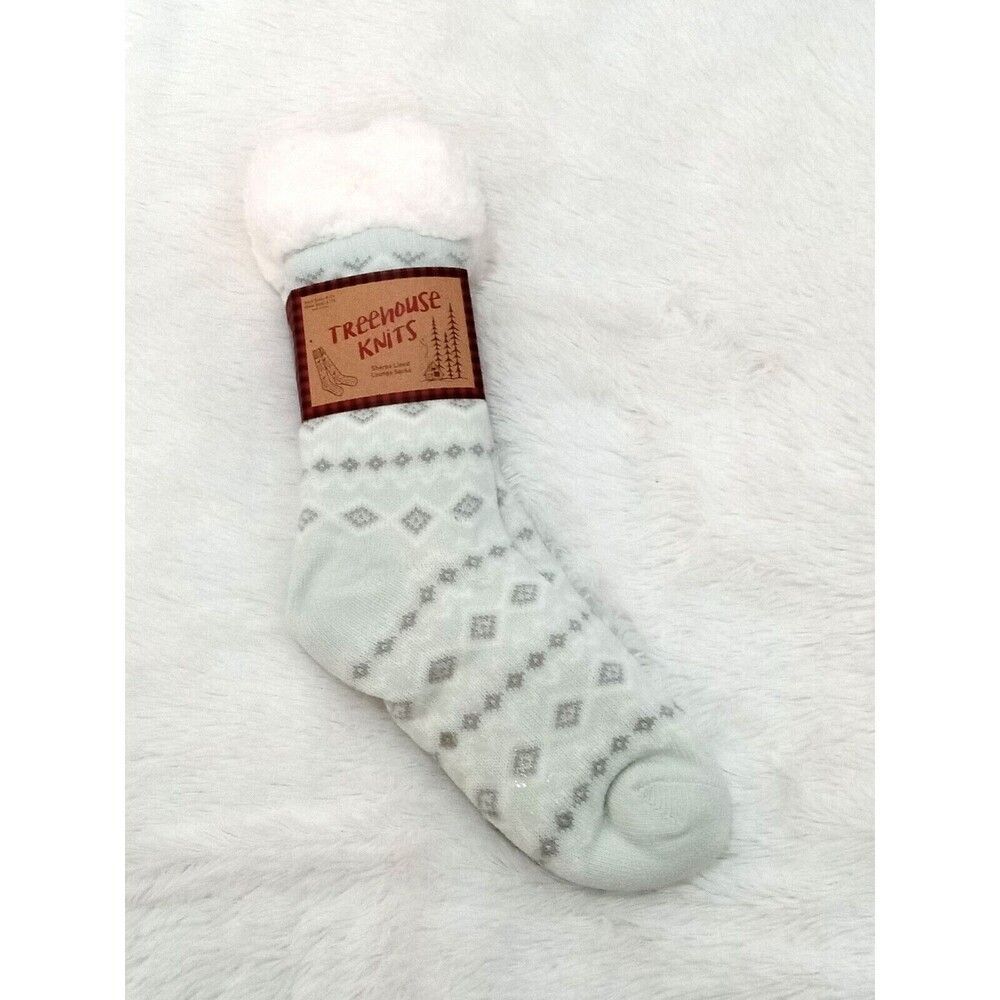 Treehouse Knits Sherpa lined lounge socks (Shoe Size 4-10 / Sock Size 9-11) -NEW